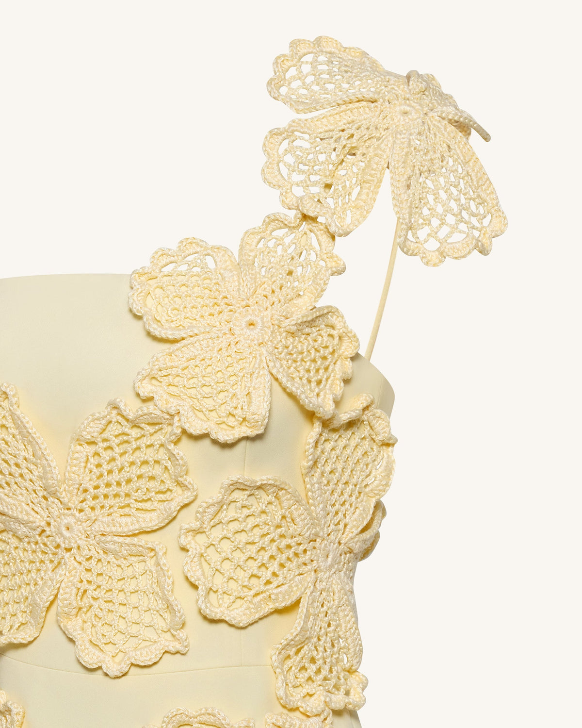 Crochet Floral Appliqué Mini Dress - Yellow | JW PEI