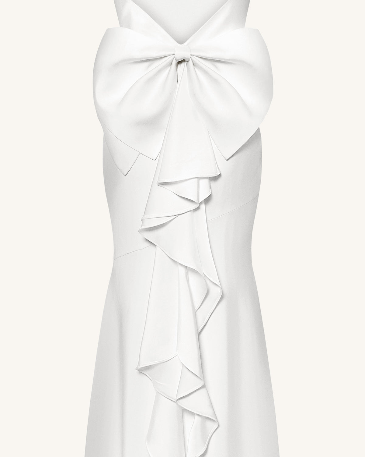 Satin Cowl-Neck Bow-Back Maxi Dress - White | JW PEI