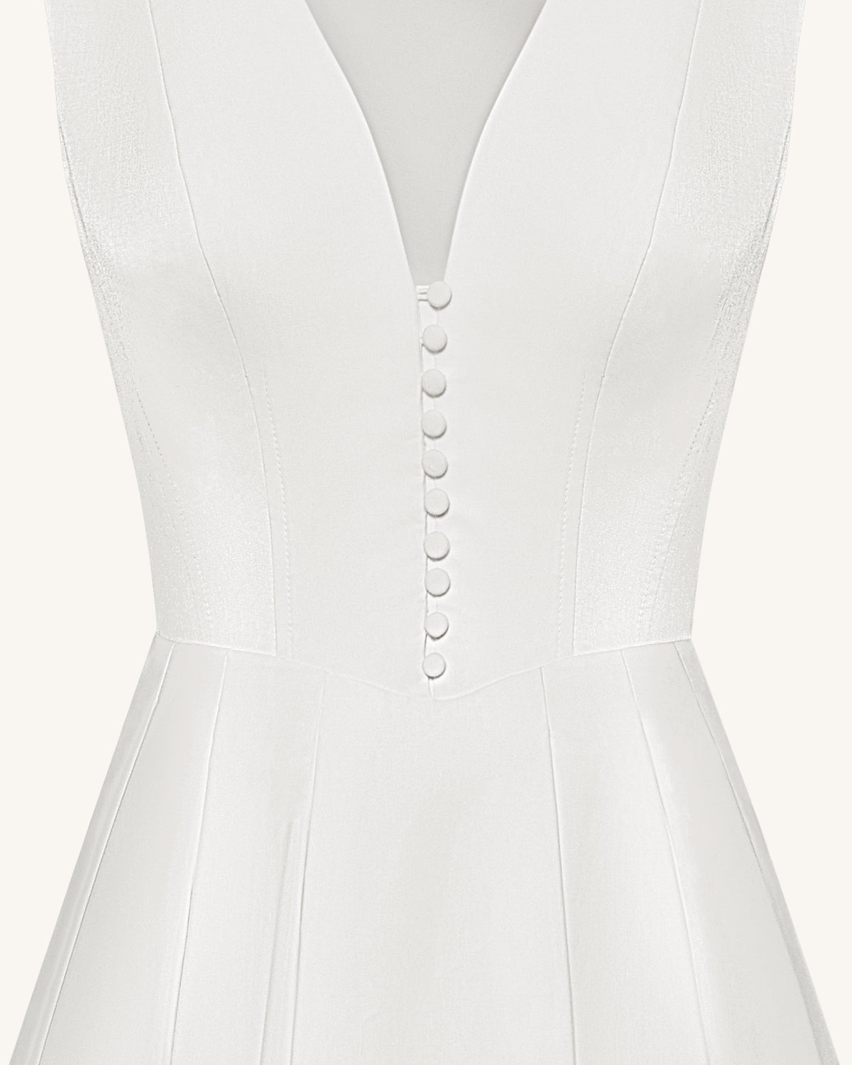 Front V-Neck Pleated Midi Dress - White | JW PEI