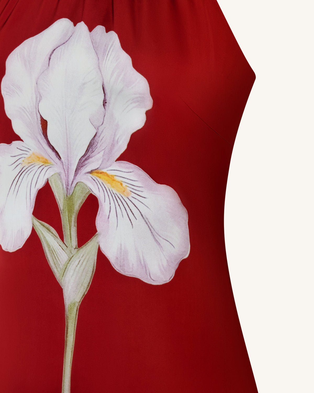 Iris Floral Print Halter Maxi Dress - Ruby | JW PEI