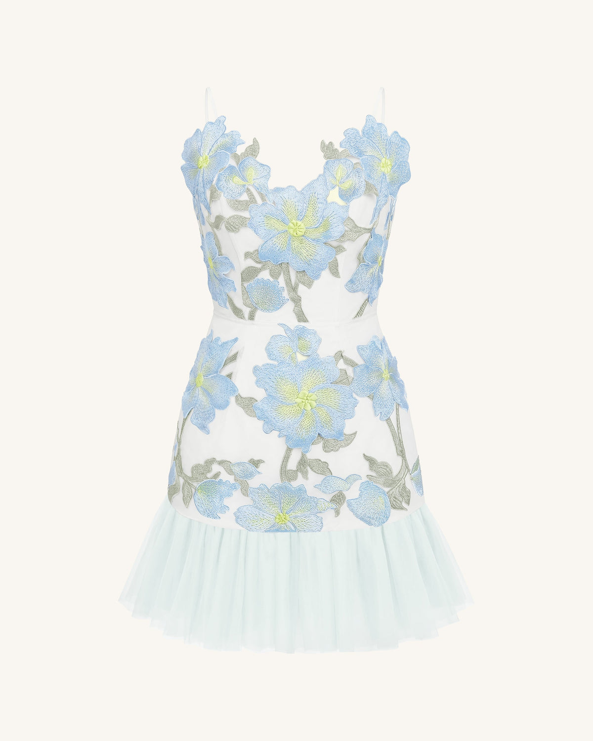 Floral Sling Mini Dress - Baby Blue | JW PEI