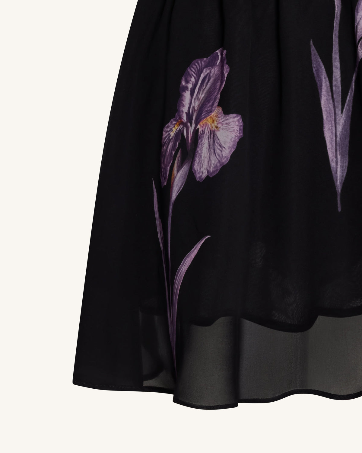 One Shoulder Floral Mesh Dress - Black | JW PEI