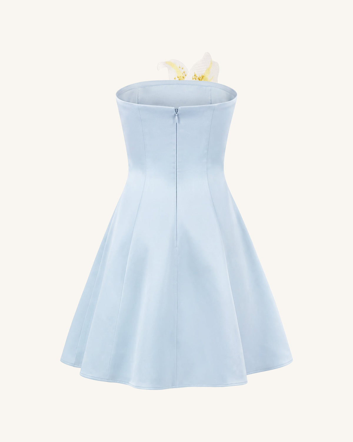 Lily Floral Print Strapless A-Line Mini Dress - Light Blue | JW PEI