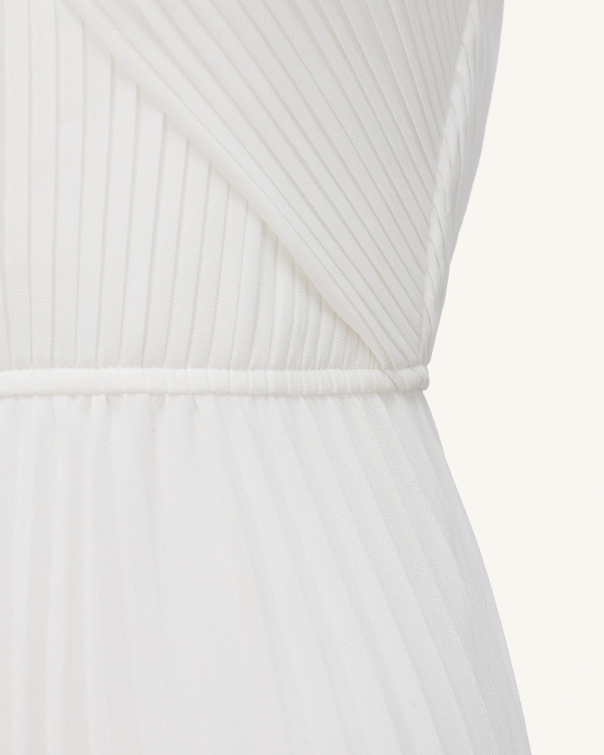 Pleated Cross Halter Maxi Dress - Ivory | JW PEI