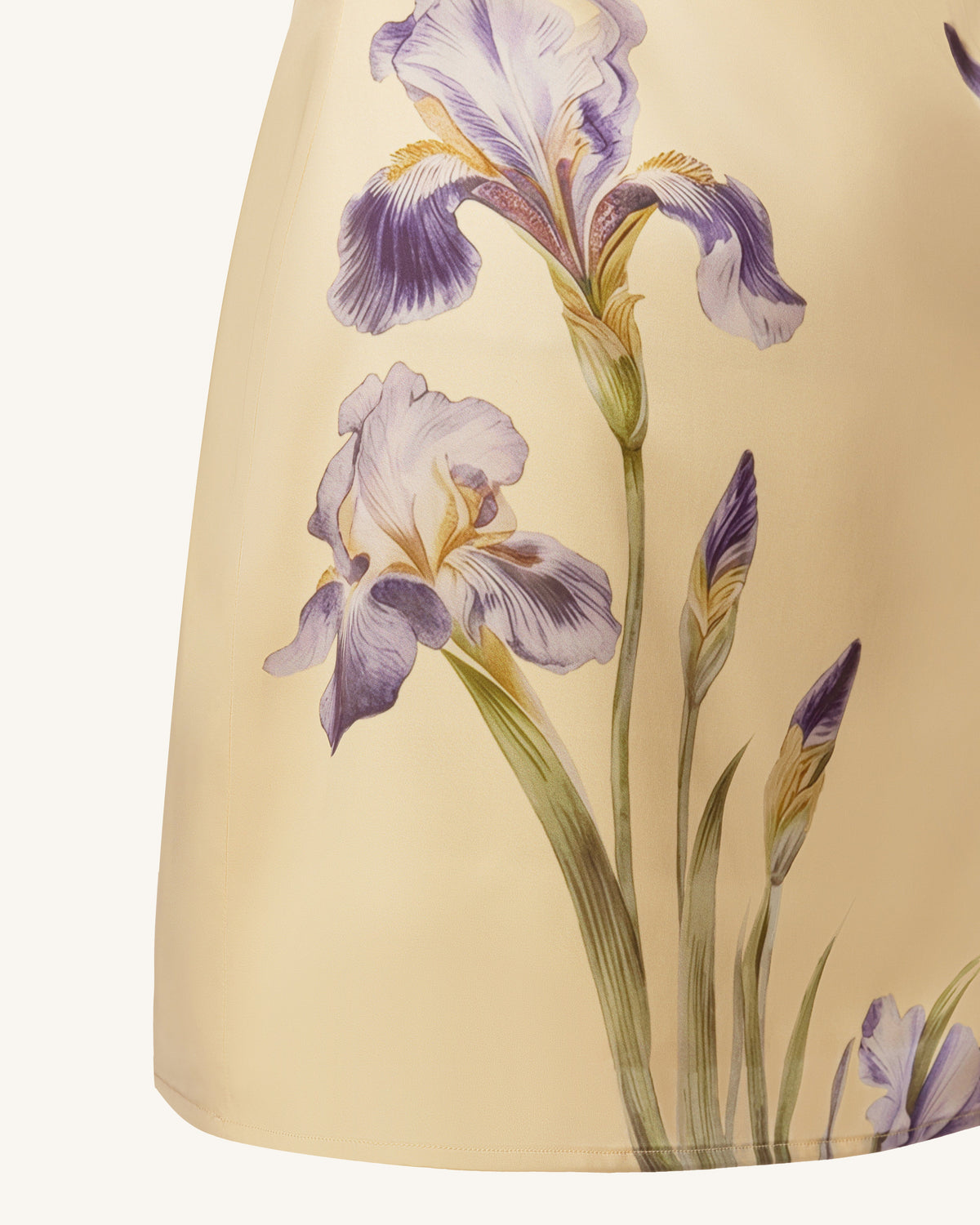 Iris Print Satin Slip Mini Dress - Soft Yellow | JW PEI