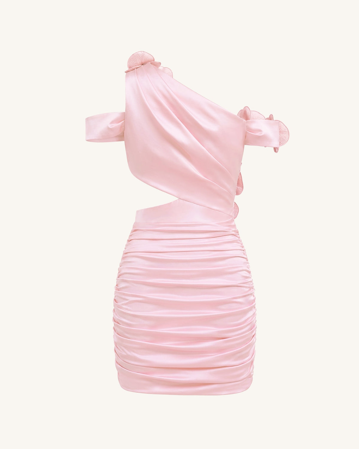 Orchid Embroidered Cutout Ruched Mini Dress - Blush Pink | JW PEI