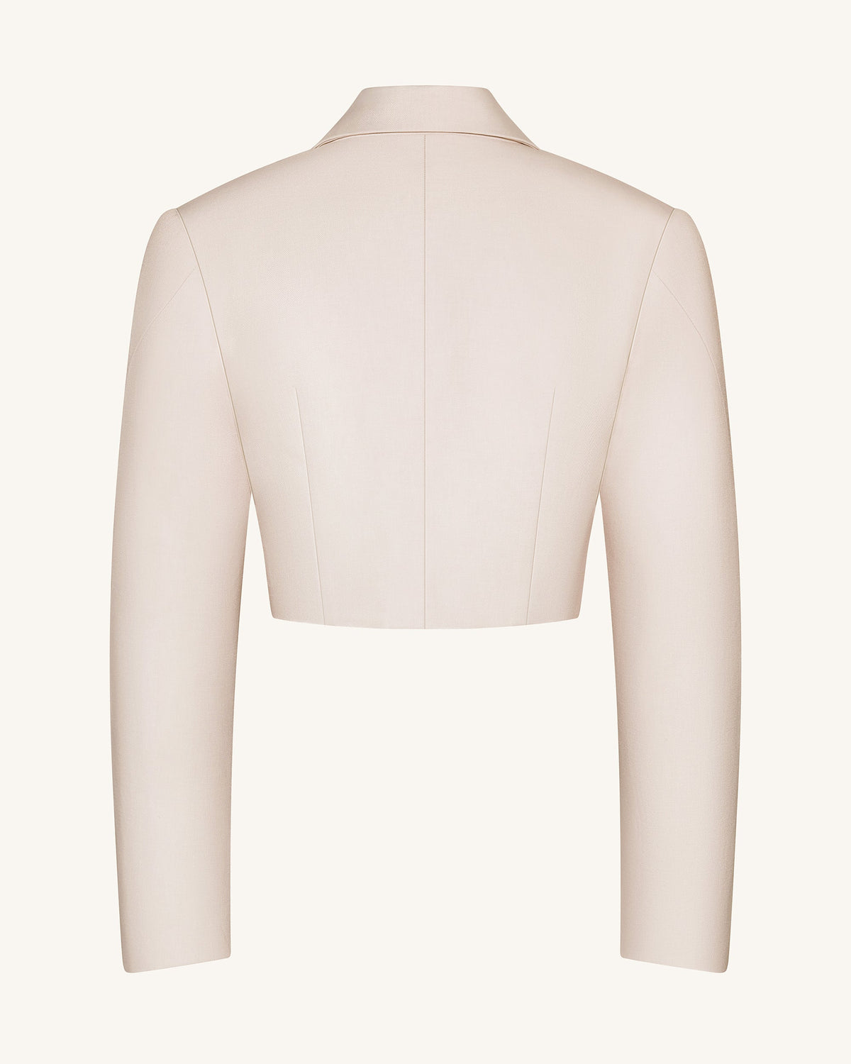 Structured Power-Shoulder Cropped Blazer - Beige | JW PEI