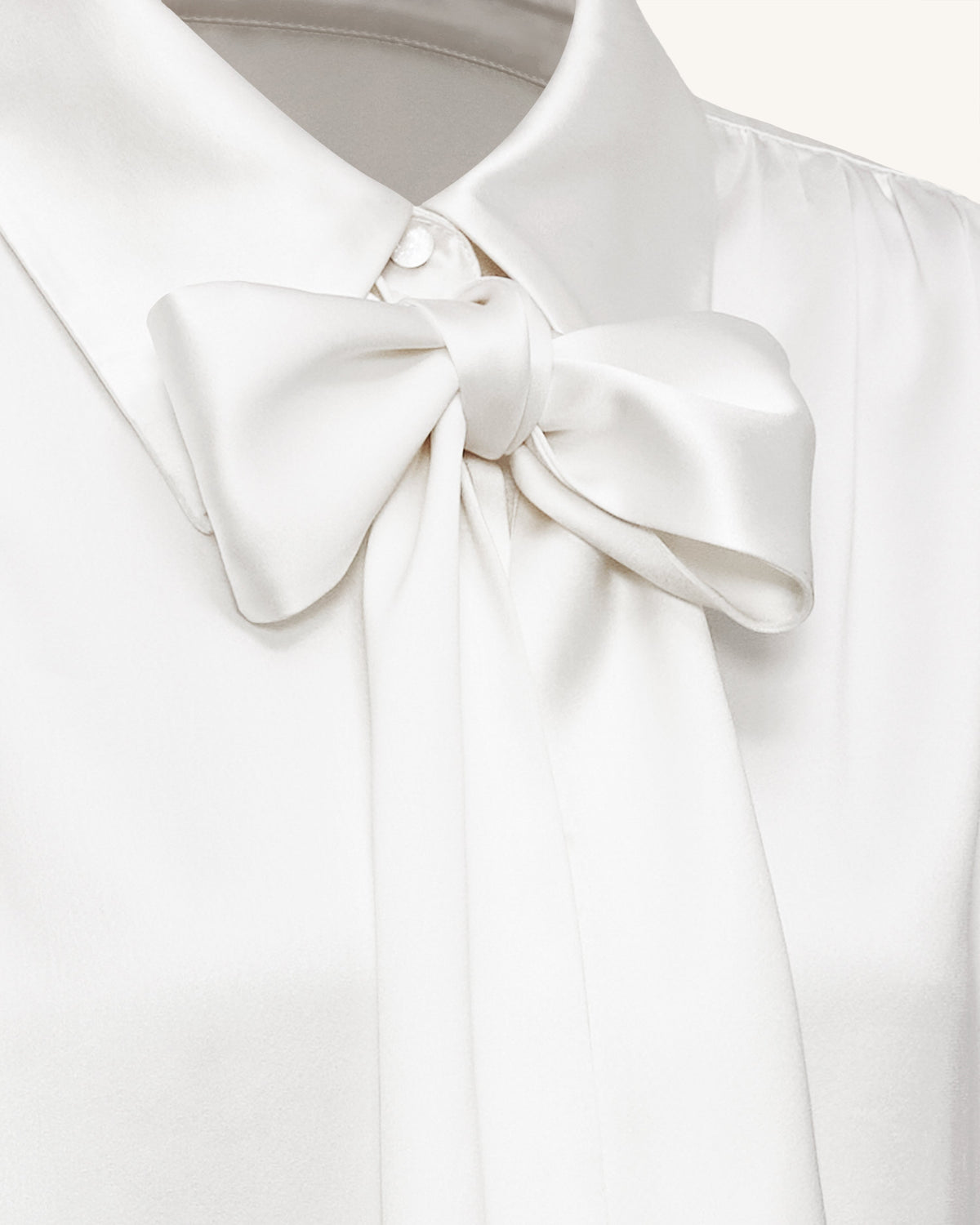 Ribbon Tie Balloon Sleeve Blouse - White | JW PEI