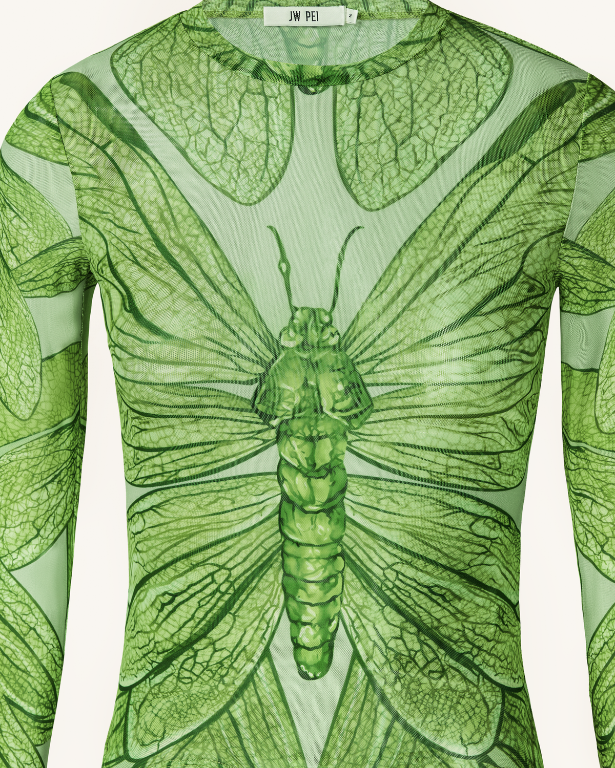 Dragonfly Vein Sheer Top - Green | JW PEI