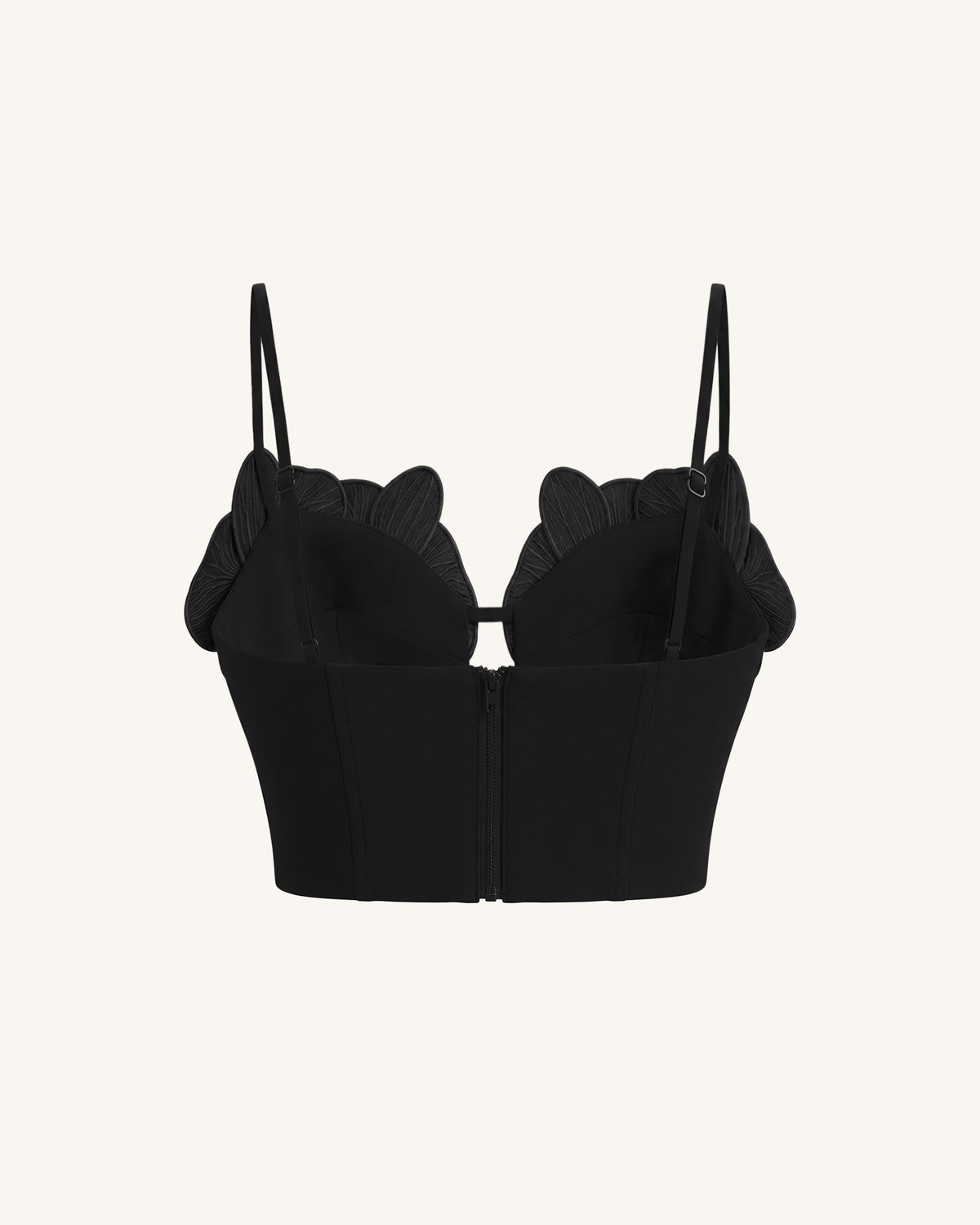 Orchid Embroidered Appliqué Corset Bustier Top - Black | JW PEI