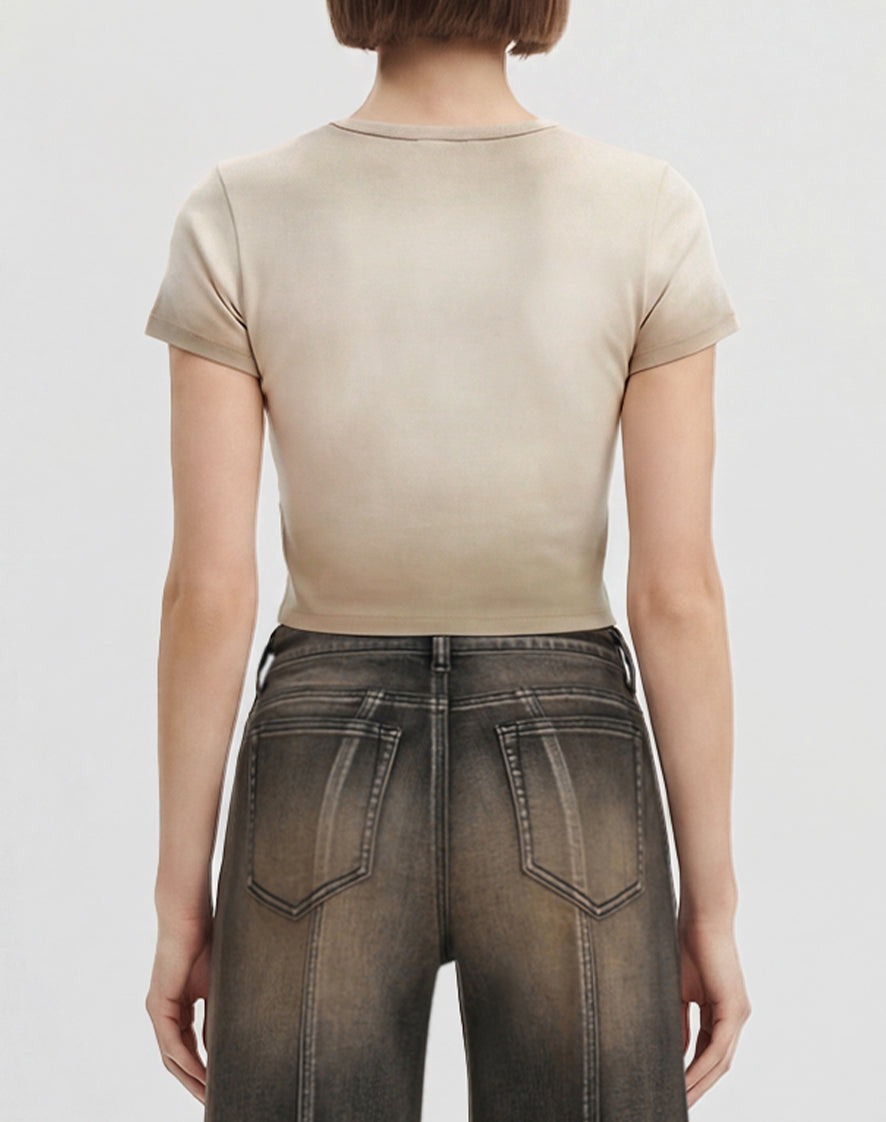 The Shrunken Faded Love T-shirt - Dirty Oat | JW PEI