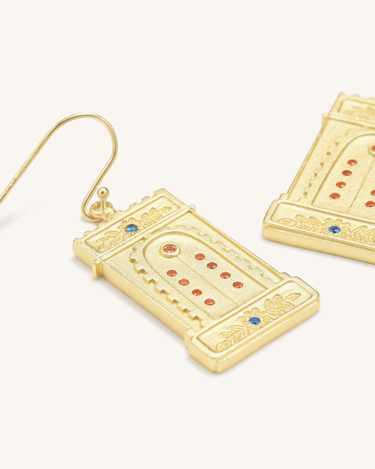 Roman Arch Earrings - 18ct Gold Plated & Multicolor Zircon | JW PEI