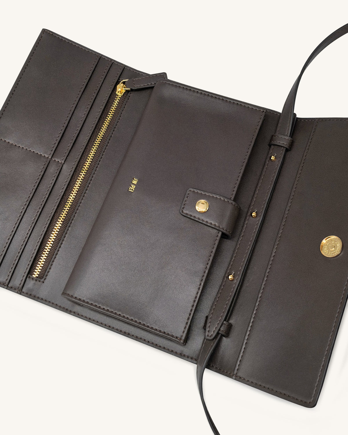 Woven Texture Flap Wallet - Chocolate | JW PEI