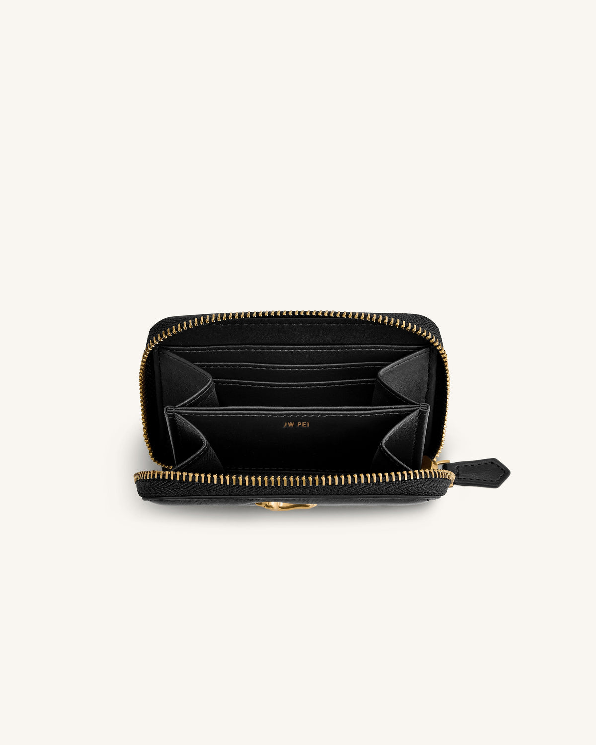 Maeve Dachshund Metal Emblem Zip Wallet - Black | JW PEI