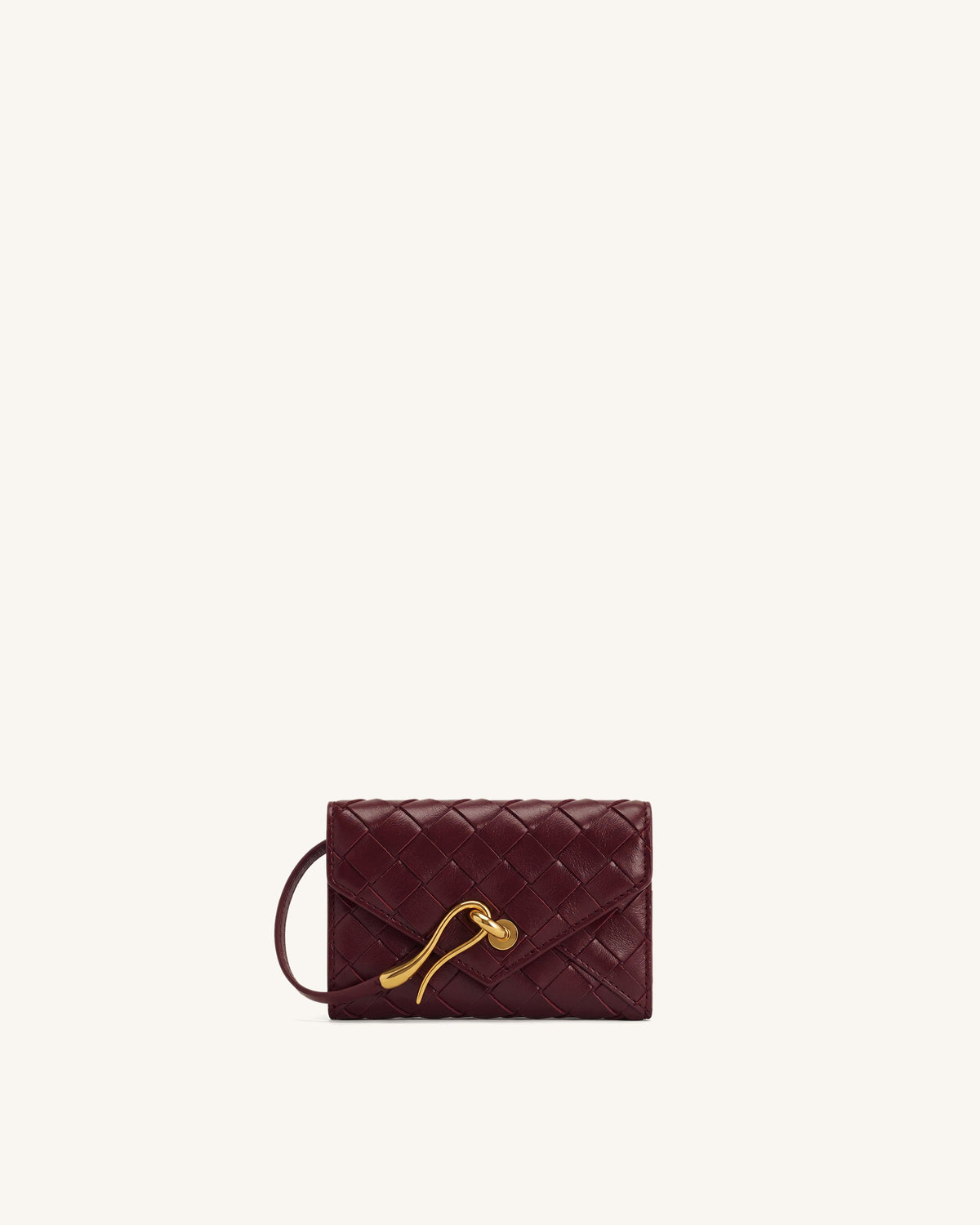 Celeste Woven Texture Envelope Wallet - Wine Red | JW PEI