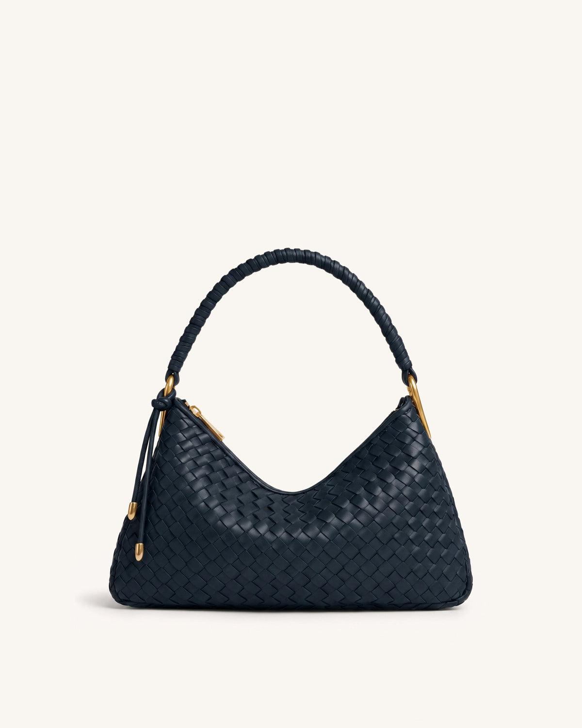 Lorena Woven Shoulder Bag - Navy Blue | JW PEI