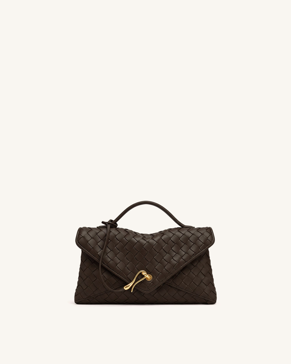 Celeste Woven Envelope Bag - Dark Brown | JW PEI