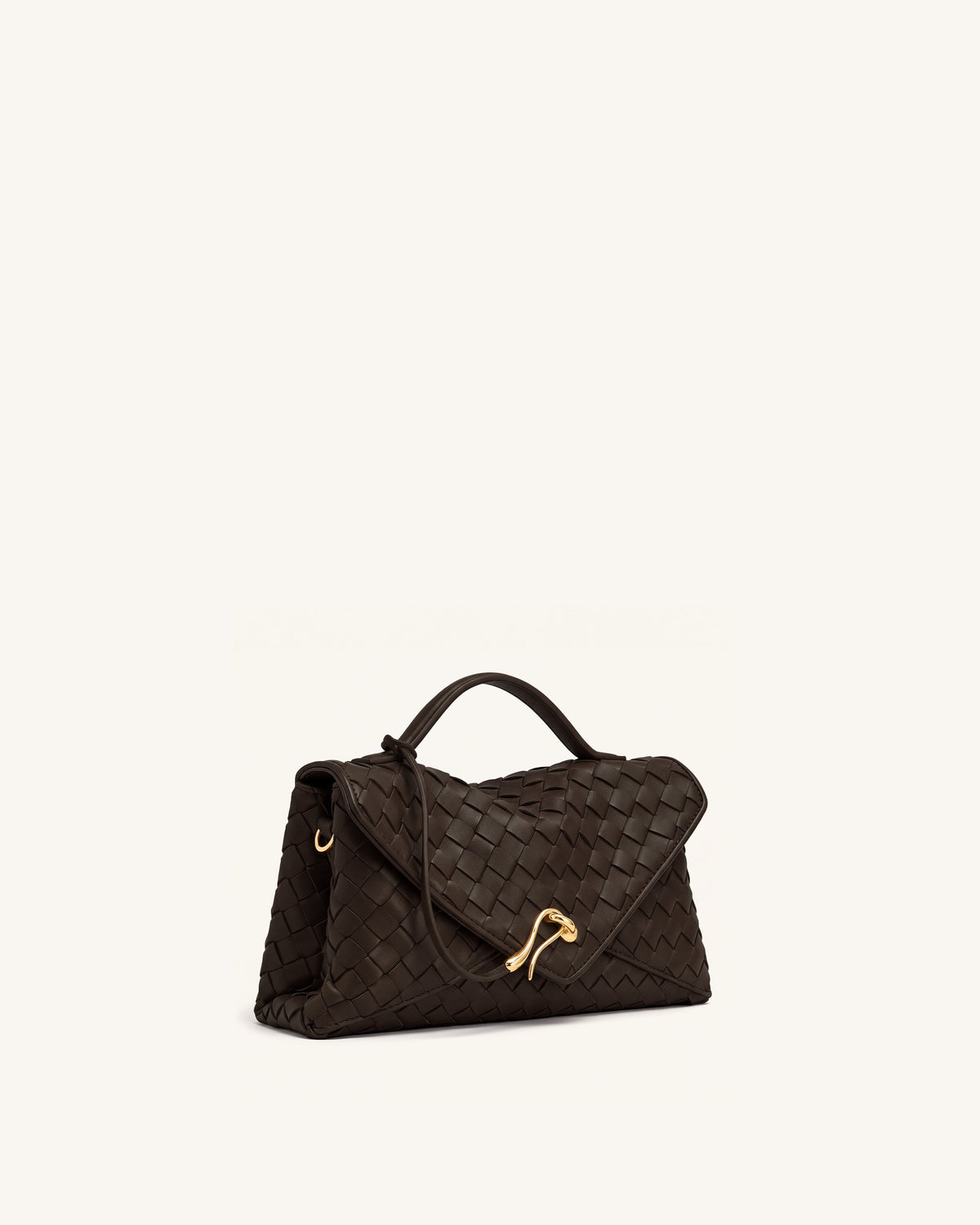 Celeste Woven Envelope Bag - Dark Brown | JW PEI