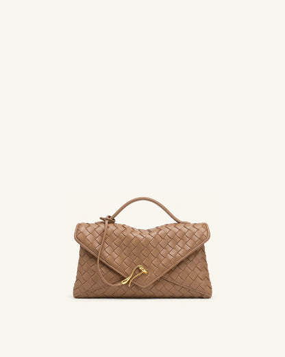 Celeste Woven Envelope Bag - Mocha Brown | JW PEI