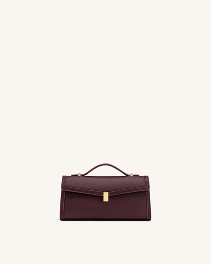 Delphine Saffiano Top Handle Bag - Deep Burgundy | JW PEI