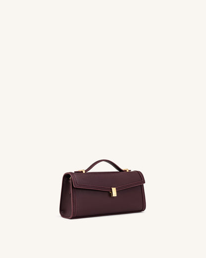 Delphine Saffiano Top Handle Bag - Deep Burgundy | JW PEI
