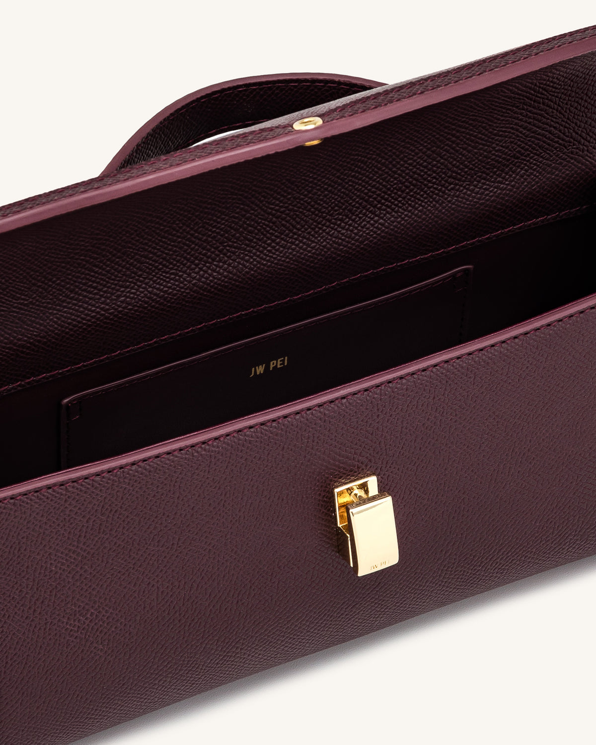 Delphine Saffiano Top Handle Bag - Deep Burgundy | JW PEI