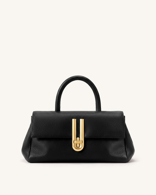 Evania U-Lock Top Handle Bag - Black | JW PEI