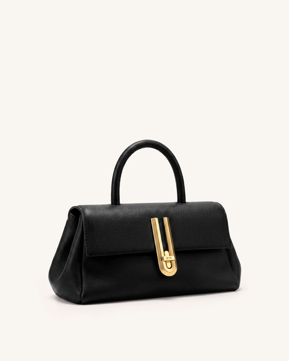 Evania U-Lock Top Handle Bag - Black | JW PEI