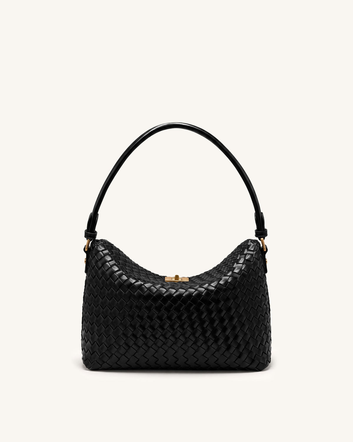 Lucia Woven Hobo Bag - Black | JW PEI