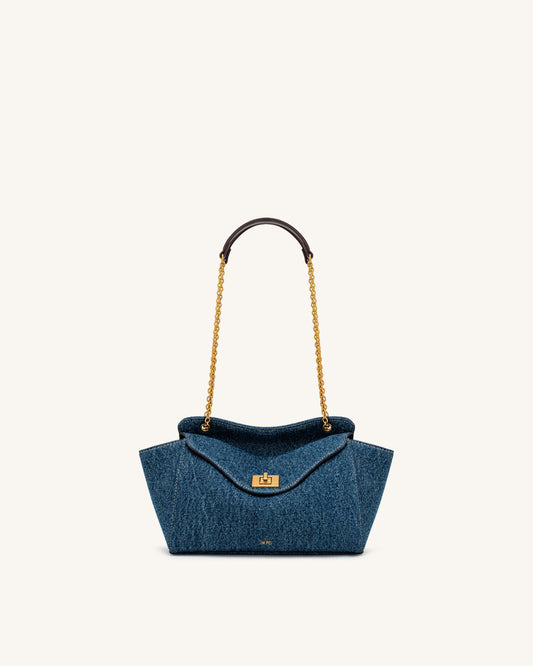 Lucia Envelope Chain Shoulder Bag - Blue Denim | JW PEI