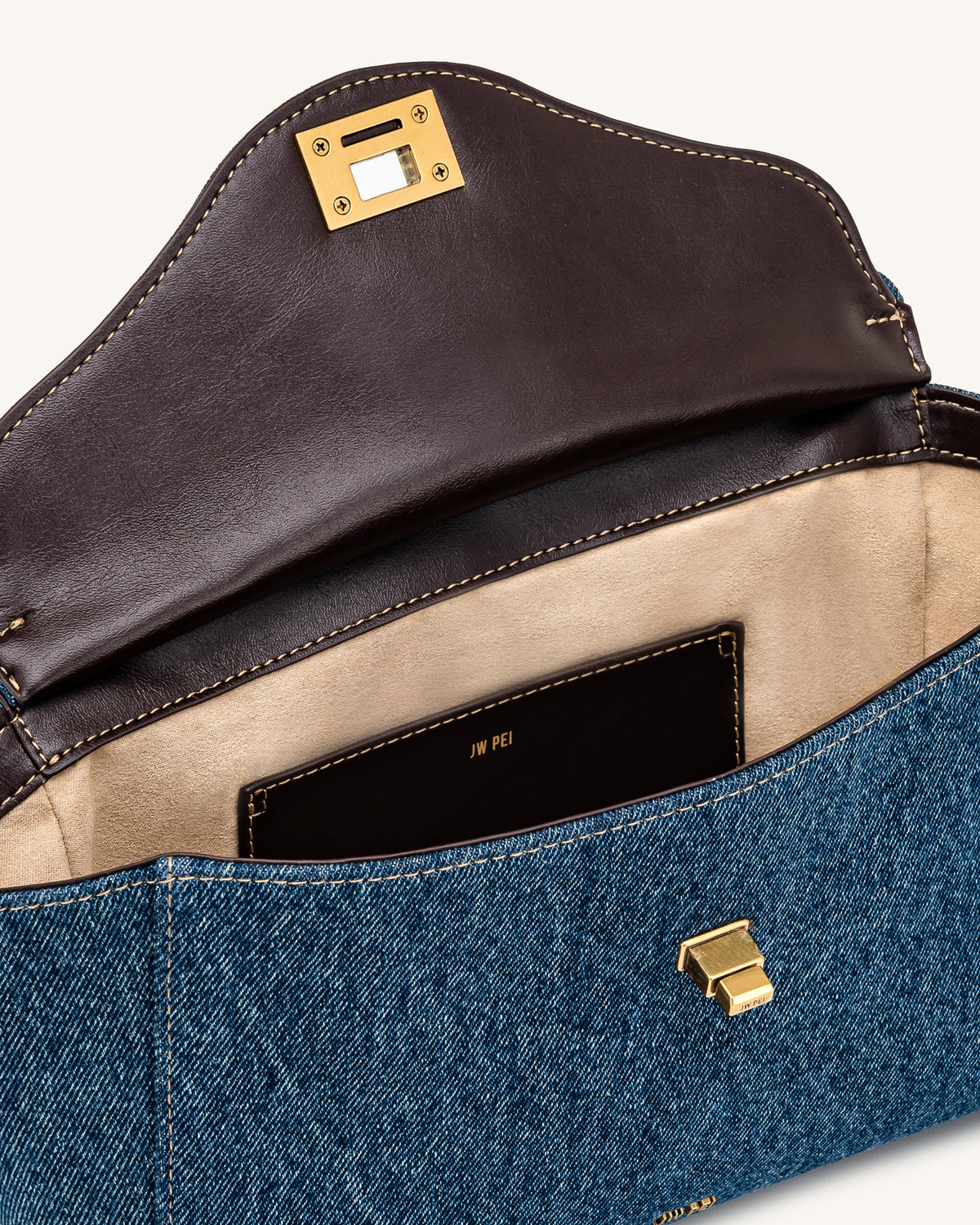Lucia Envelope Chain Shoulder Bag - Blue Denim | JW PEI