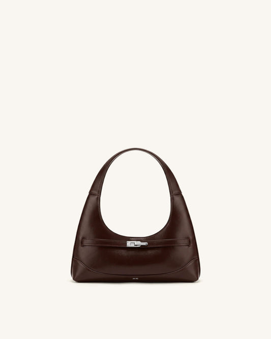 Noelle Belted Shoulder Bag - Dark Brown | JW PEI
