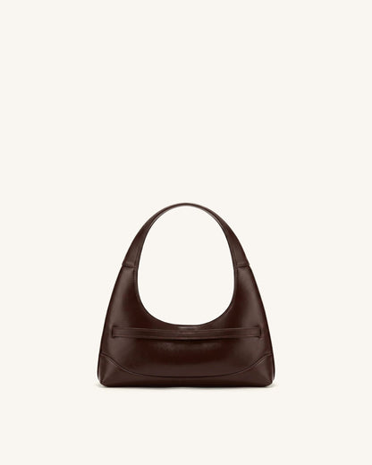 Noelle Belted Shoulder Bag - Dark Brown | JW PEI