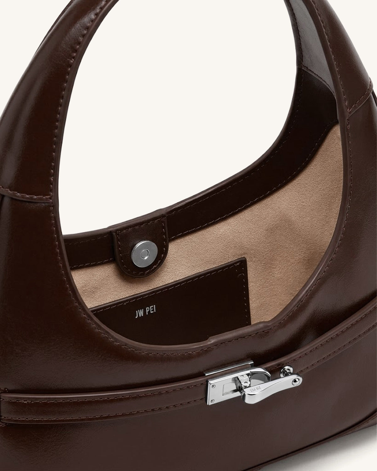 Noelle Belted Shoulder Bag - Dark Brown | JW PEI