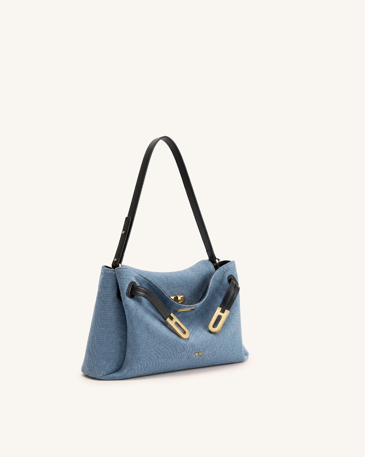 Rhea Double Buckle Shoulder Bag - Light Blue Denim | JW PEI