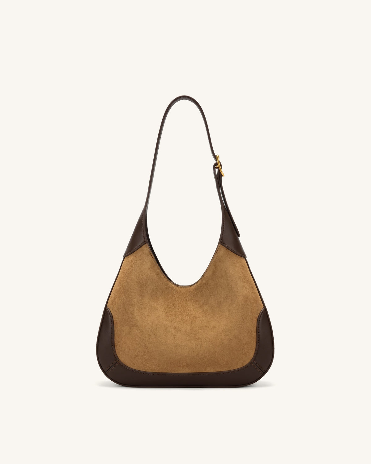Willow Faux Suede Trim Hobo Bag - Brown | JW PEI