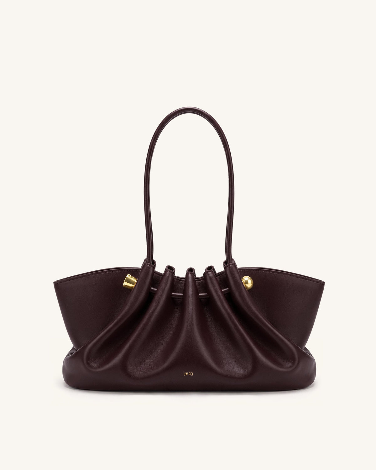 Naomi Gathered Long Handle Shoulder Bag - Deep Burgundy | JW PEI