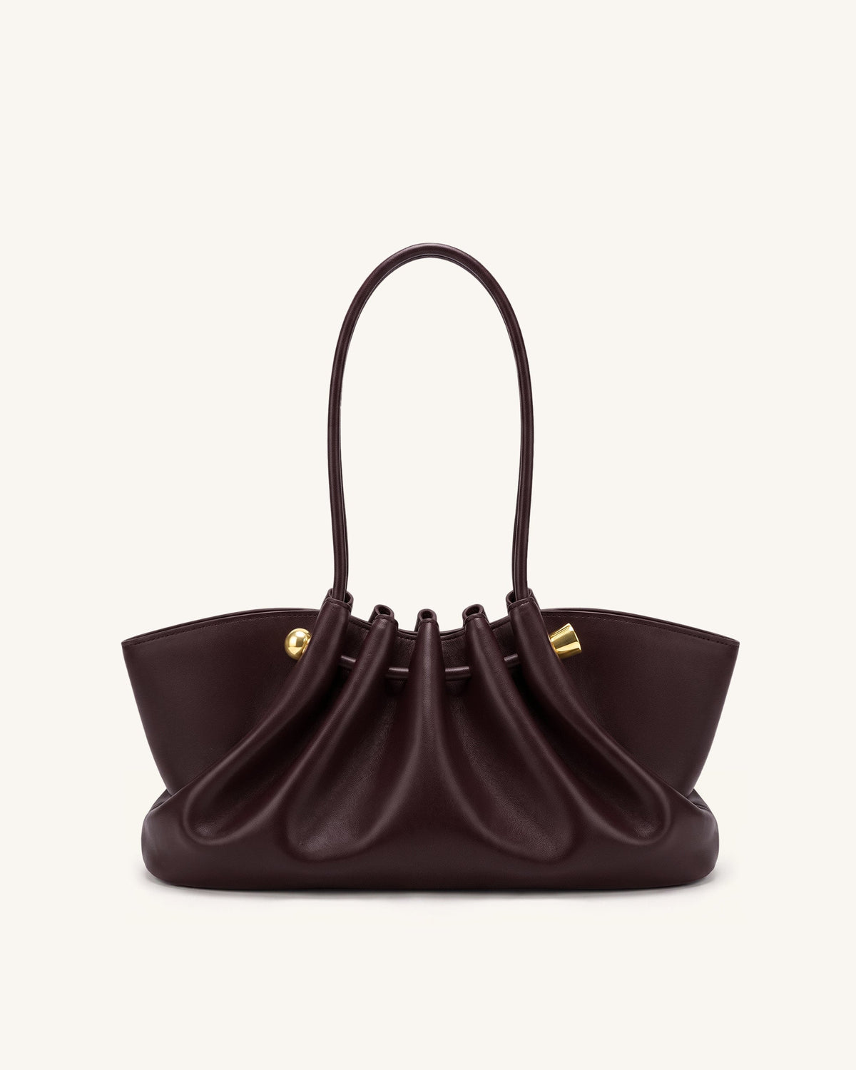 Naomi Gathered Long Handle Shoulder Bag - Deep Burgundy | JW PEI