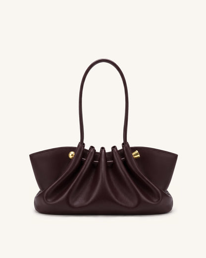 Naomi Gathered Long Handle Shoulder Bag - Deep Burgundy | JW PEI
