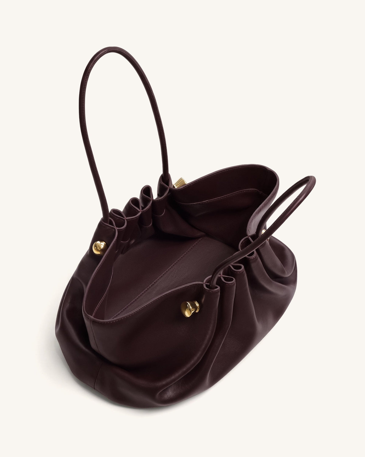 Naomi Gathered Long Handle Shoulder Bag - Deep Burgundy | JW PEI