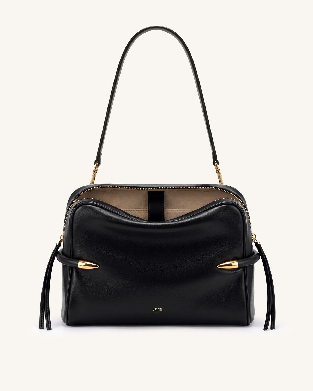 Callie Tusk Detail Shoulder Bag - Black | JW PEI