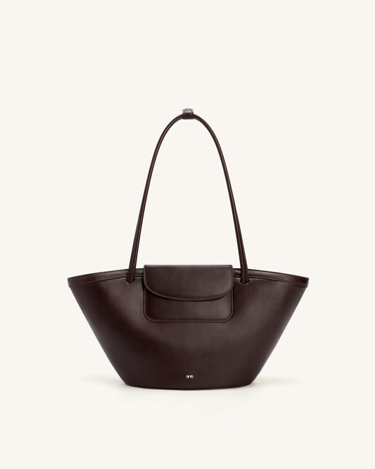 Corinne Pocket Tote Bag - Dark Brown | JW PEI