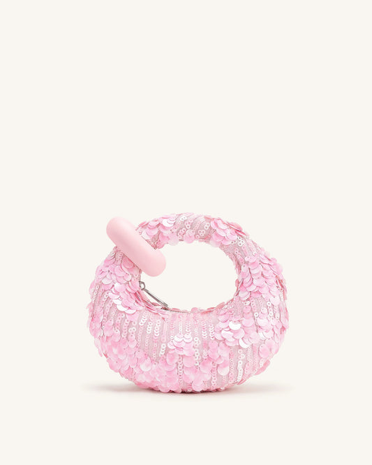 Abacus Sequin Mini Top Handle Bag - Pink | JW PEI