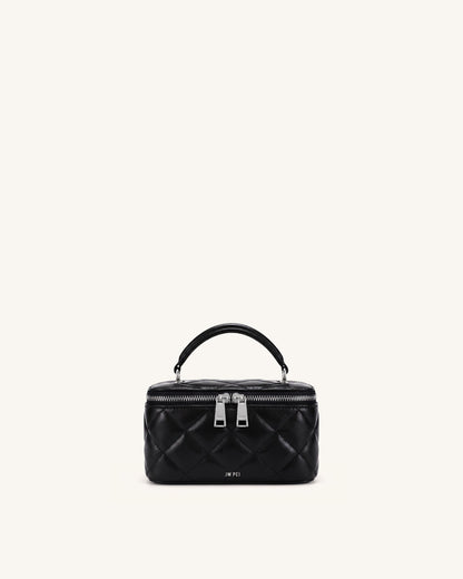 Vivienne Quilted Vanity Top Handle Bag - Black | JW PEI