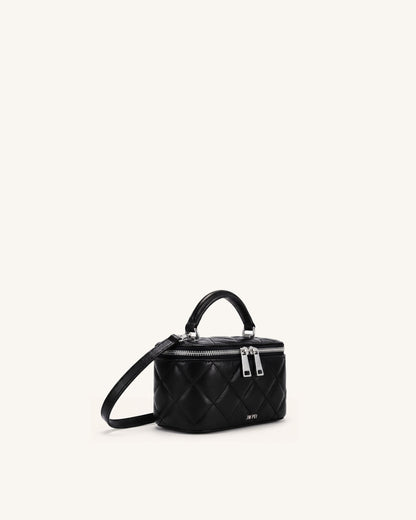 Vivienne Quilted Vanity Top Handle Bag - Black | JW PEI