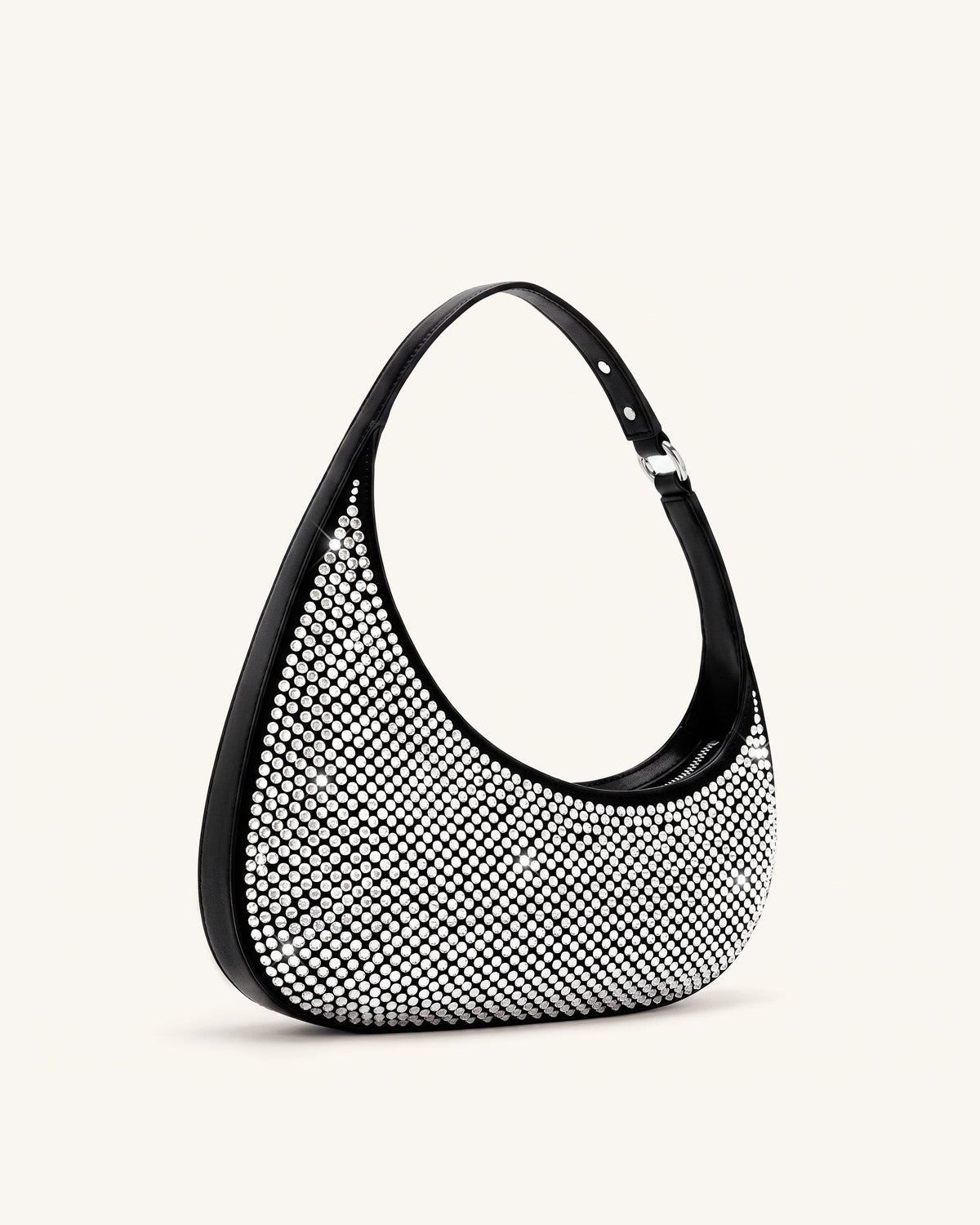 Harlee Artificial Crystal Shoulder Bag - Black | JW PEI
