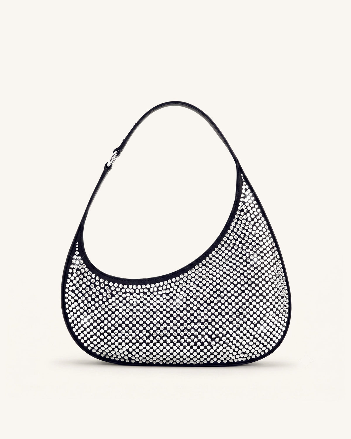 Harlee Artificial Crystal Shoulder Bag - Black | JW PEI