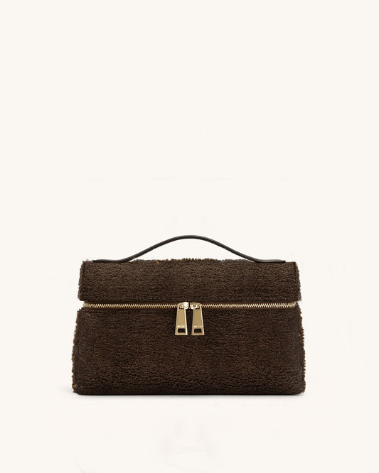 Thea Faux Fur Top Handle Bag - Mocha Brown | JW PEI