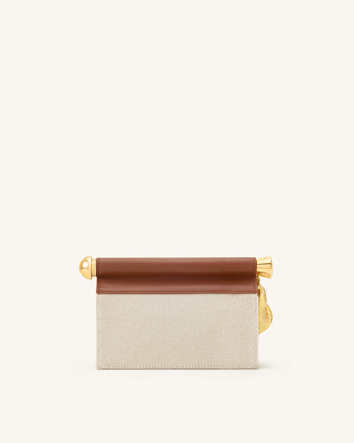 Holly Metal Pendant Embellished Clutch - Brown Canvas | JW PEI