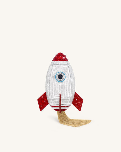 Rocket Shape Faux Crystal Clutch - Silver | JW PEI